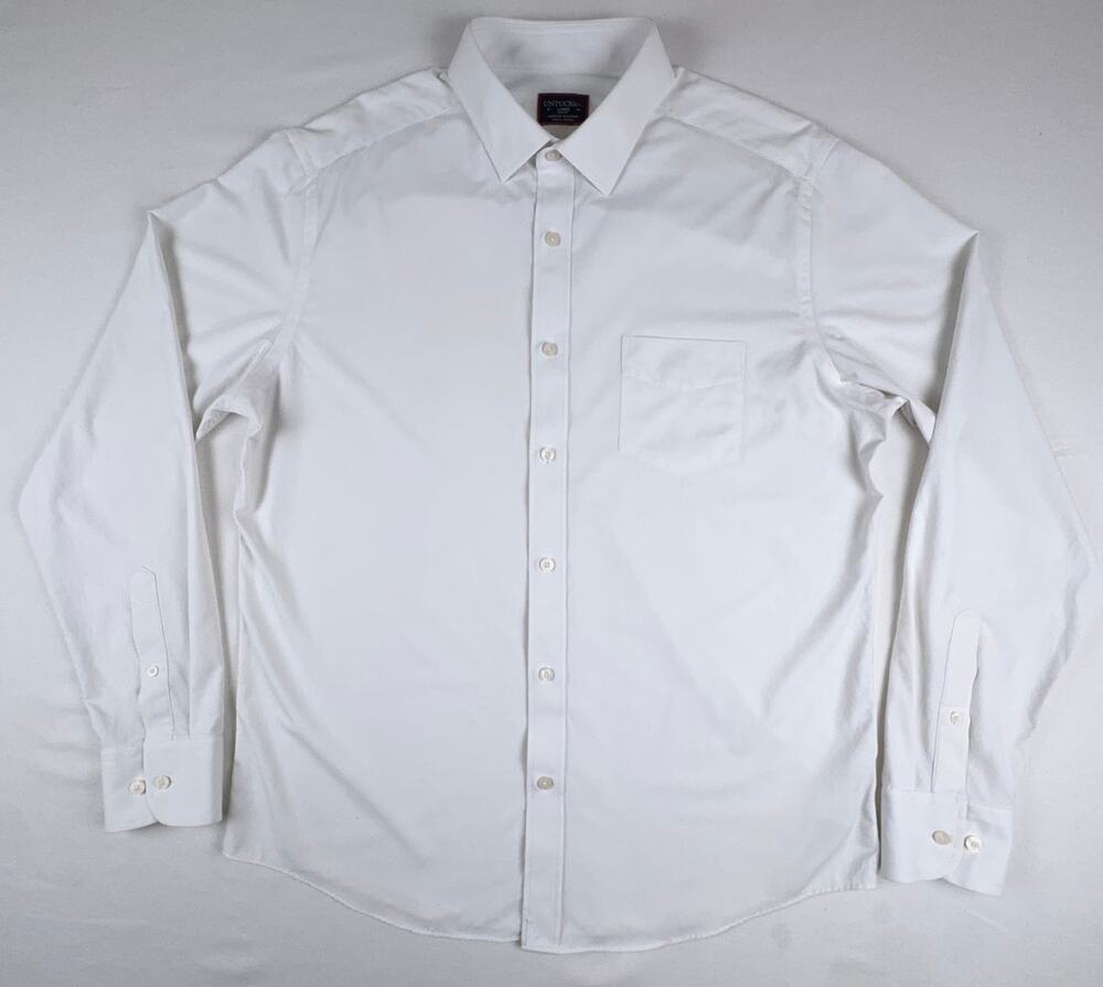 UNTUCKit Gironde Men's L Slim Fit White Performance Long Sleeve Button Up Shirt
